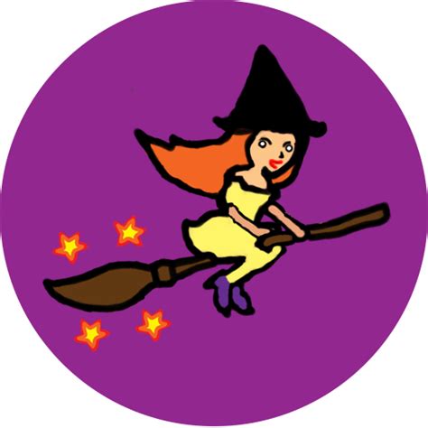 Gliding witch with vivid eyes